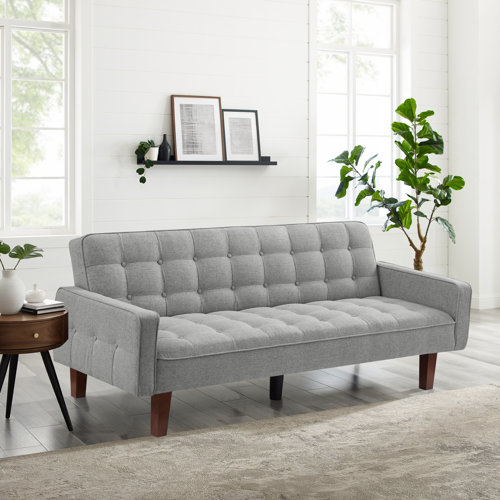 Latitude Run® Linen Square Arm Sleeper Sofa Bed & Reviews Wayfair